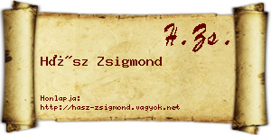 Hász Zsigmond névjegykártya